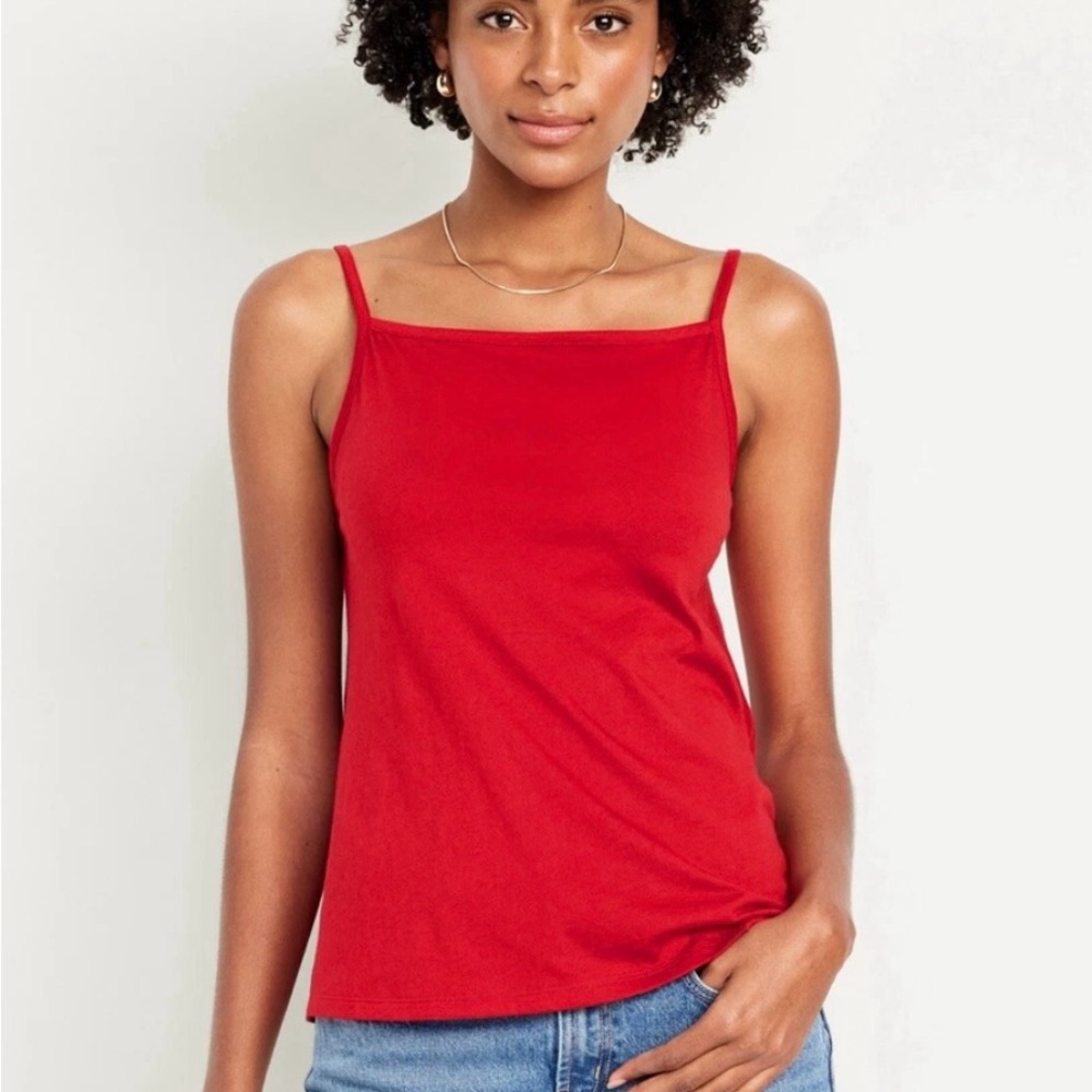 NWT in original wrapping, Old Navy Robbin Red, square neckline tank top. Sz. S.